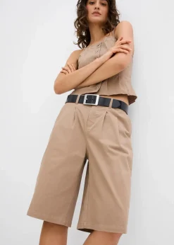 Long-Bermuda aus elastischem Baumwoll-Mix