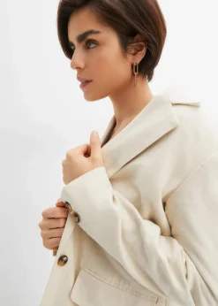 Longblazer aus Leinen-Viskose-Mix