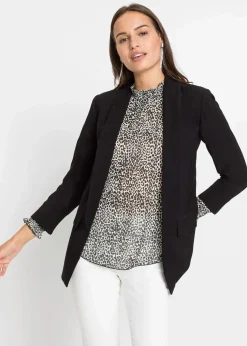 Longblazer aus Viskose-Mix