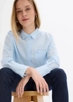 Longbluse aus reiner Baumwolle