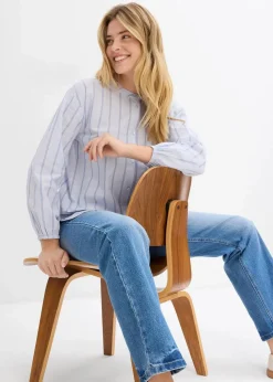 Longbluse aus Baumwollpopeline