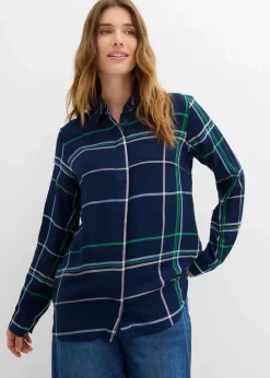 Longbluse aus fließender Viskose