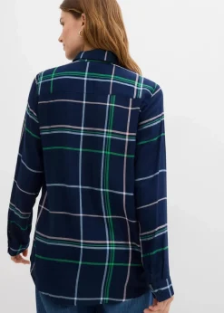 Longbluse aus fließender Viskose