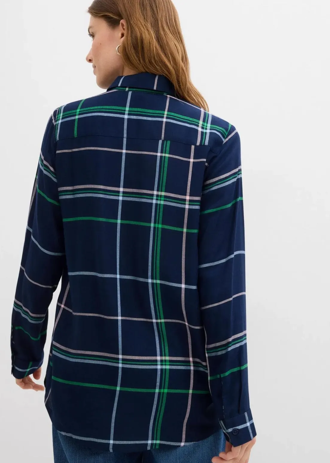 Longbluse aus fließender Viskose