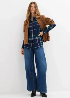 Longbluse aus fließender Viskose