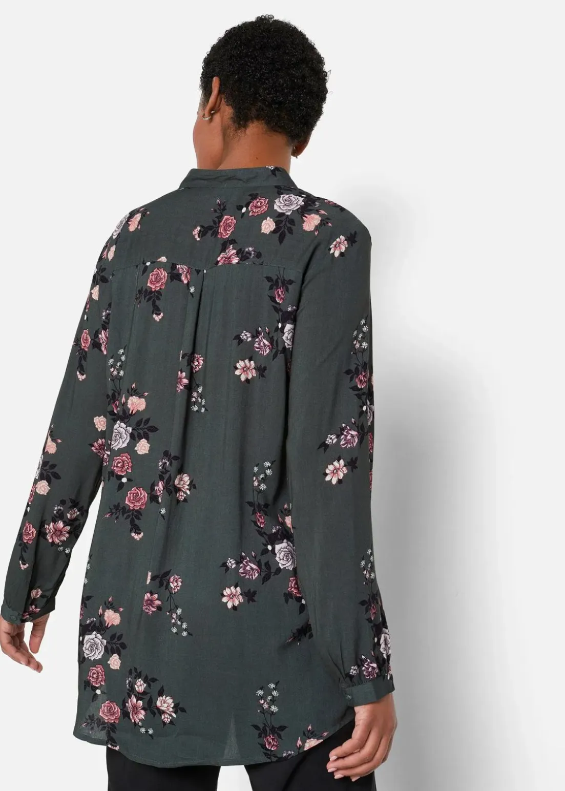 Longbluse aus fließender Viskose