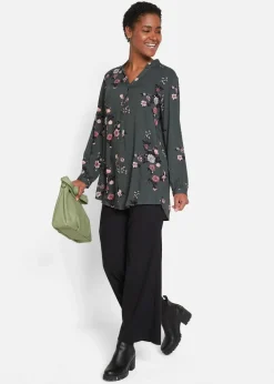 Longbluse aus fließender Viskose