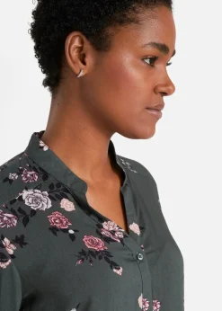 Longbluse aus fließender Viskose