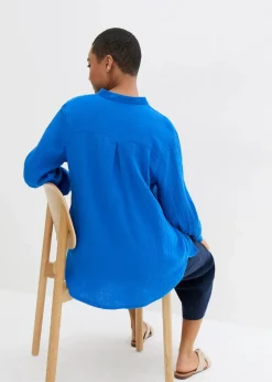 Longbluse aus luftigem Musselin