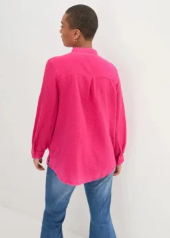 Longbluse aus luftigem Musselin