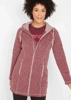 Long-Fleecejacke mit Kapuze