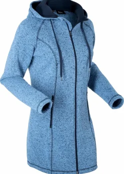 Long-Fleecejacke mit Kapuze