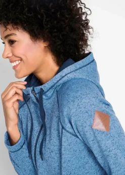 Long-Fleecejacke mit Kapuze