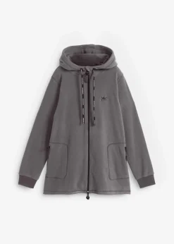 Long-Fleecejacke mit Reißverschluss-Taschen