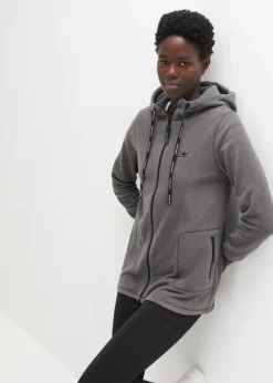 Long-Fleecejacke mit Reißverschluss-Taschen