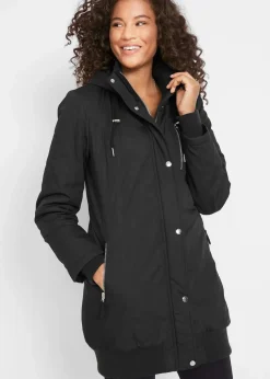 Longjacke mit Kapuze, wattiert