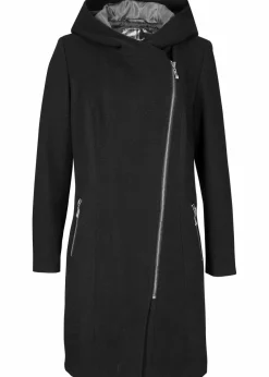 Longjacke mit schrägem Reißverschluss