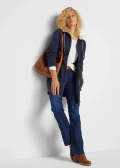 Long-Kapuzen-Sweatjacke