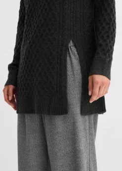 Longpullover aus fließendem Viskose-Mix