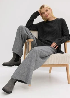 Longpullover aus fließendem Viskose-Mix