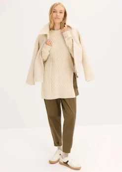 Longpullover aus fließendem Viskose-Mix