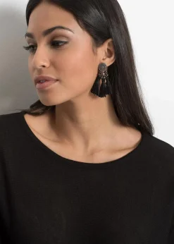 Long-Pullover aus Viskose-Mix