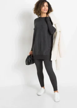 Long-Pullover aus Viskose-Mix