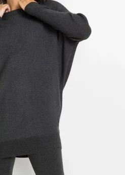 Long-Pullover aus Viskose-Mix