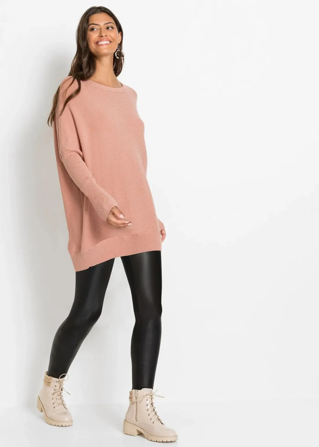 Long-Pullover aus Viskose-Mix