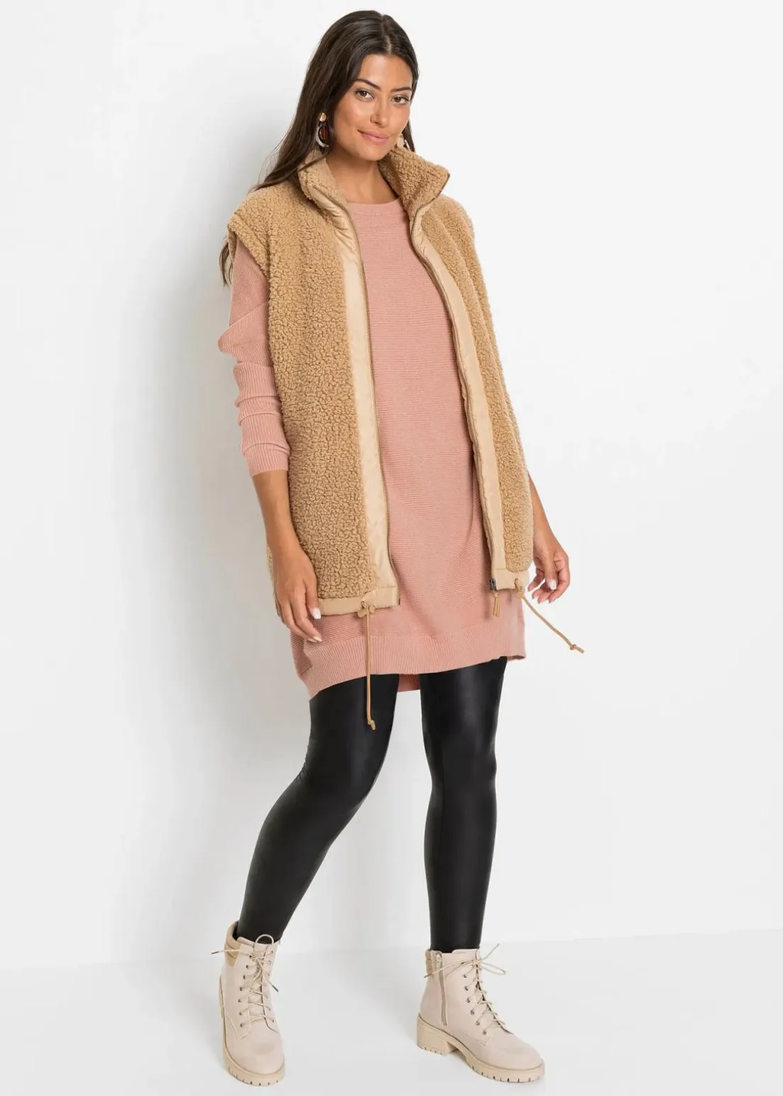 Long-Pullover aus Viskose-Mix