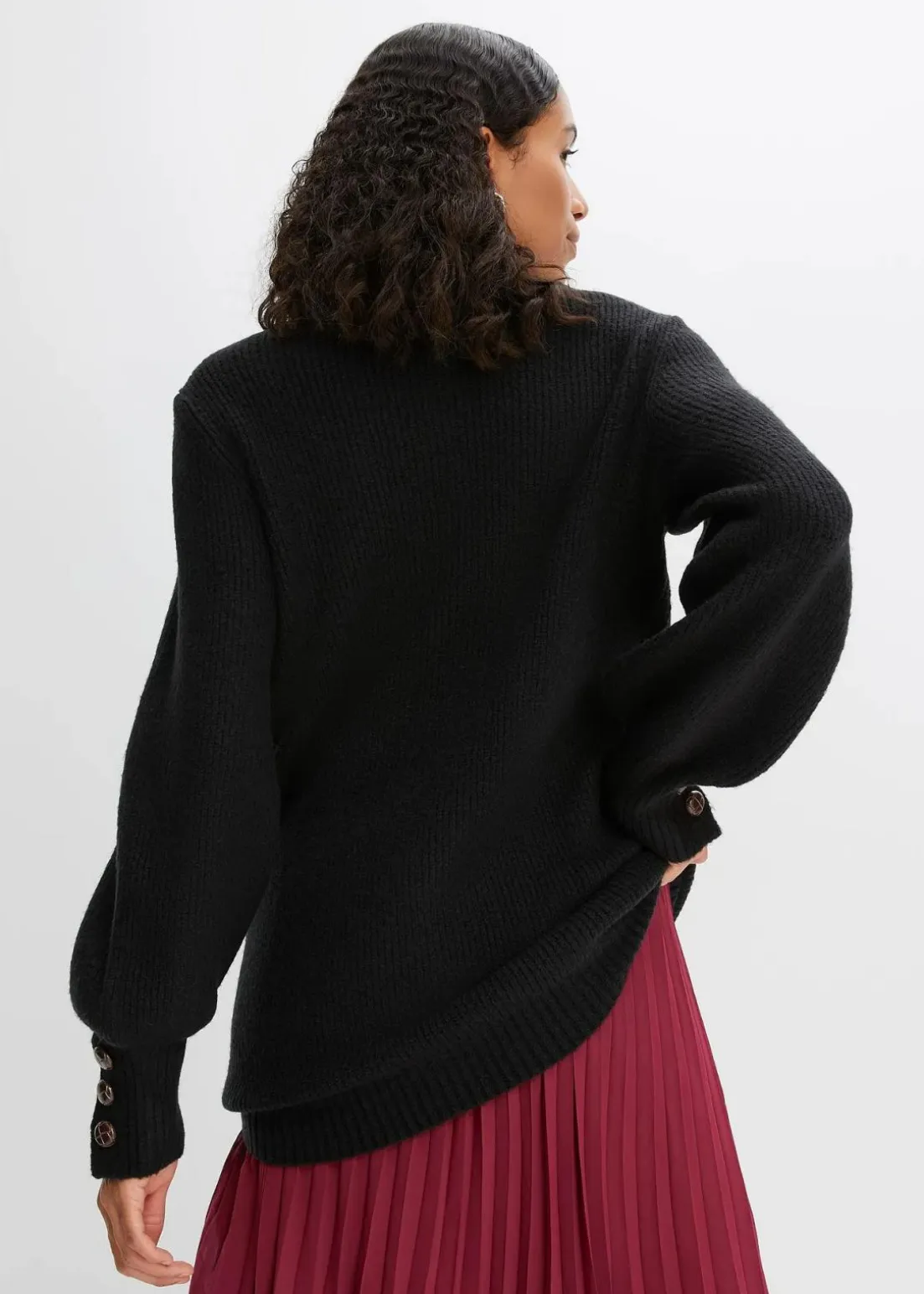 Longpullover mit Knöpfen