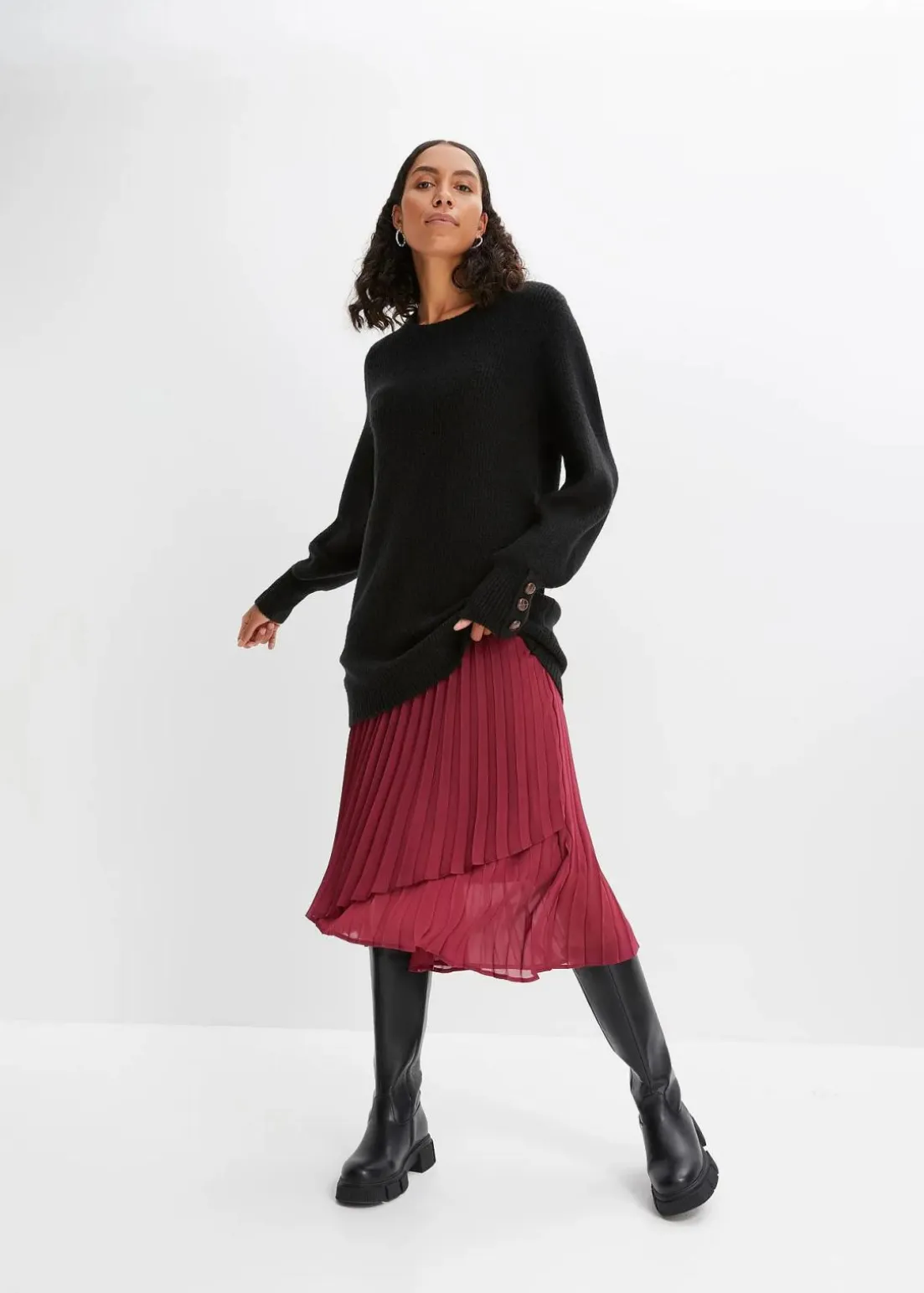 Longpullover mit Knöpfen