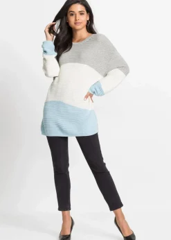 Longpullover mit Rippmuster