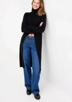 Longpullover mit Schlitz