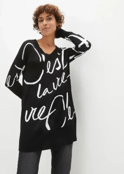 Longpullover mit Schriftzug