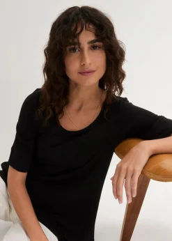 Long-Shirt aus softer Viskose