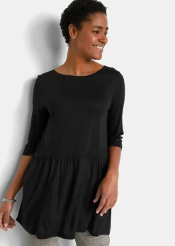 Longshirt aus Viskose mit Volant