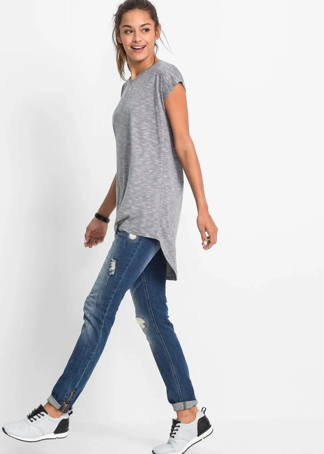 Longshirt aus Viskose-Mischung