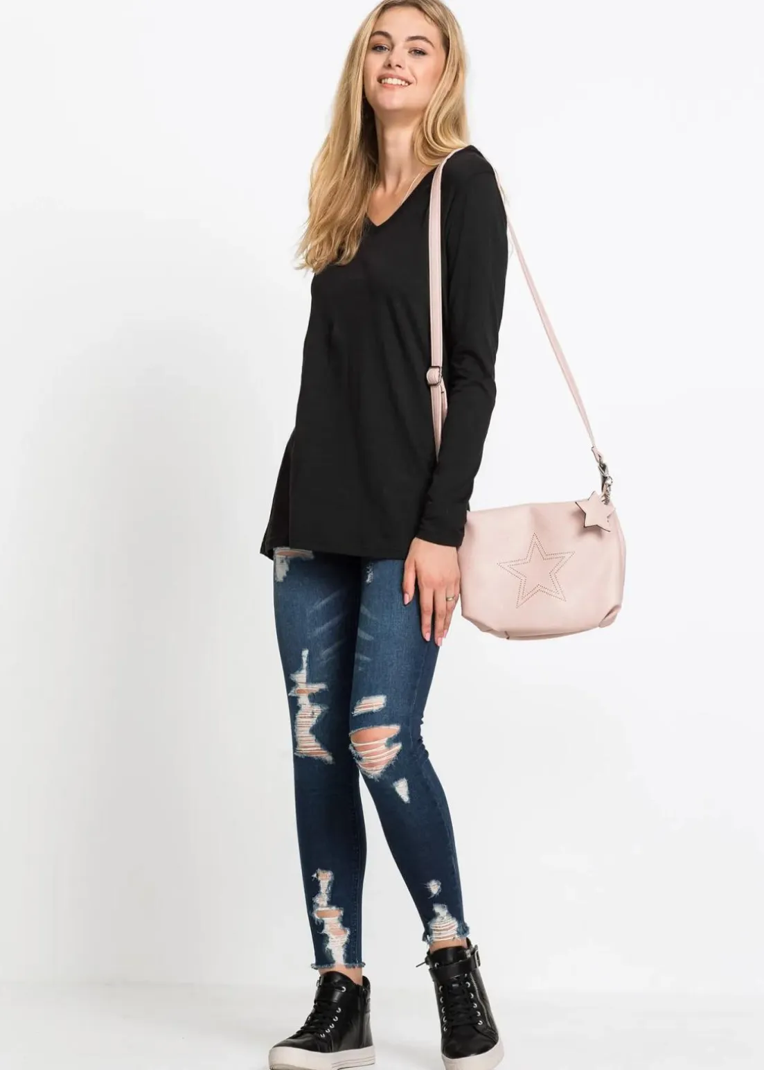 Longshirt mit Kapuze