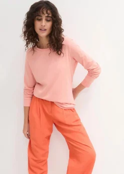 Longshirt mit Rundhalsausschnitt, Langarm (5er Pack)