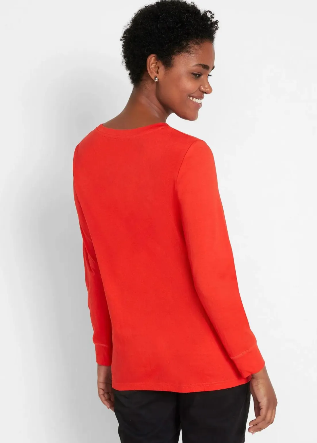 Longshirt mit Rundhalsausschnitt, Langarm (5er Pack)