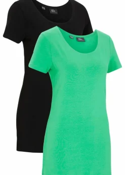 Longshirt mit Schriftzug (2er Pack)