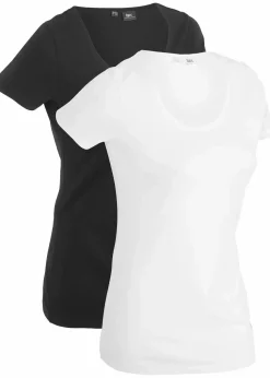 Longshirt mit Schriftzug (2er Pack)
