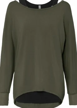 Longshirt mit Top aus Viskose-Mix
