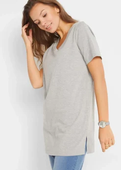 Longshirt mit V-Ausschnitt (2er Pack)