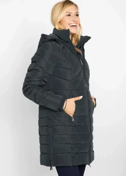 Long-Steppjacke mit Wattierung