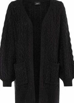 Longstrickjacke mit Ballonärmeln