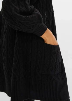 Longstrickjacke mit Ballonärmeln