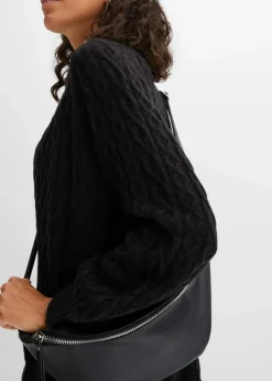 Longstrickjacke mit Ballonärmeln