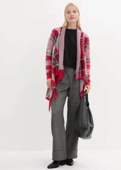 Longstrickjacke mit Fransen